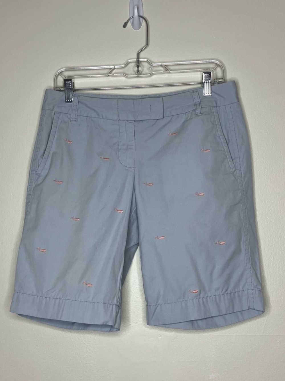 J. Crew City Fit Chino Classic Cotton Twill shorts 4 Whale embroidery